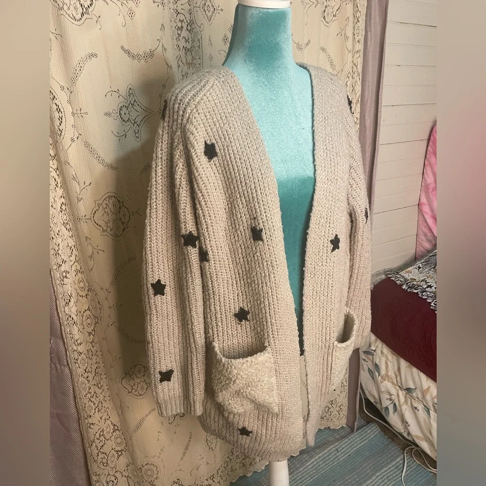 A’reve: cute cozy star cardigan sweater